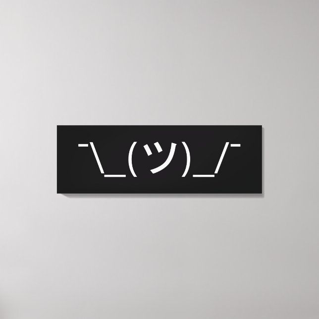 Toile Shrug Emoticon —\_(ツ)_/ Afficher le Kaomoji japona (Recto)