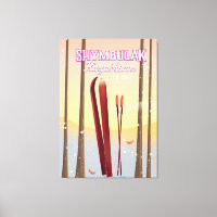 Shymbulak Kazakhstan poster de voyage ski