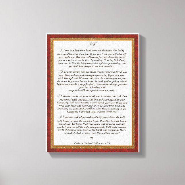 Toile Si Poème de Rudyard Kipling (Recto)