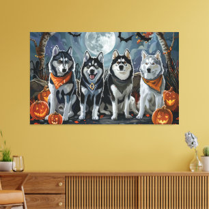 Toile Siberian Husky Halloween Épouvantable