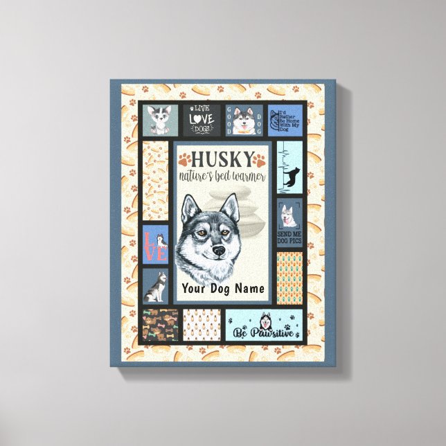 Toile Sibérien Husky propriétaire Lover Funny Keepsaké Q (Recto)