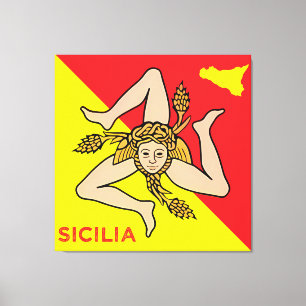 Toile Sicilia Drapeau sicilien de Sicile Trinacrie Couss