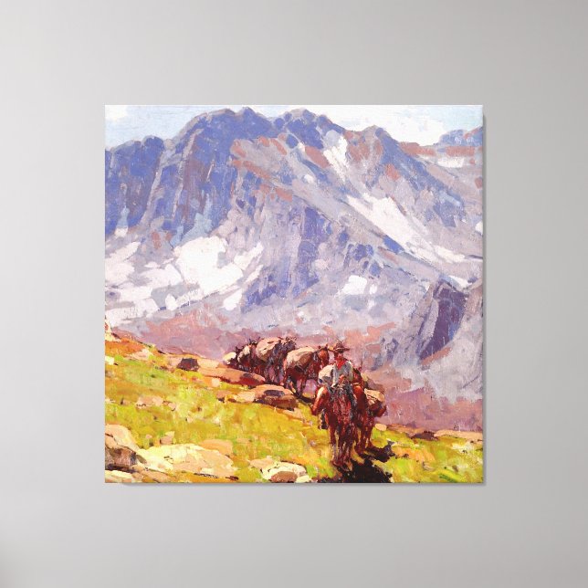 Toile « Sierra Packer » Art occidental par Edgar Payne (Recto)