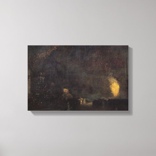 Toile Siffleur - Nocturne, Noir et Or, La Roue du Feu (Recto)