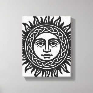 Toile Sigil du Visage Solaire – Emblème du Soleil Noir