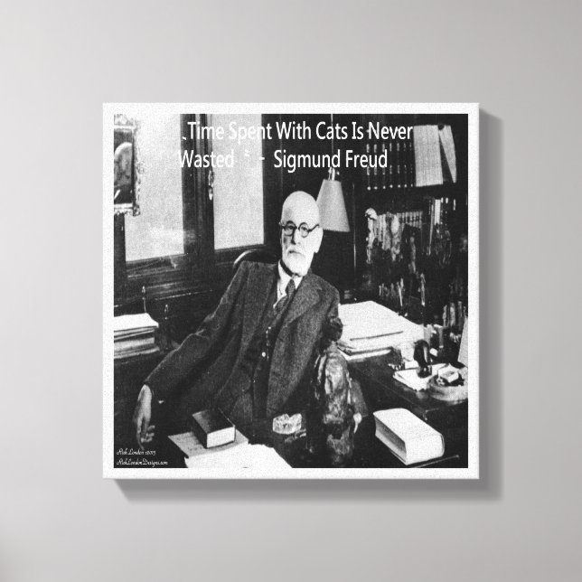 Toile Sigmund Freud Et Sa Citation Cat Célèbre Drôle Imp (Recto)