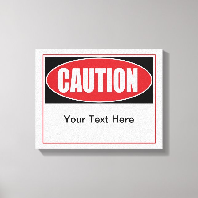 Toile Signal de prudence personnalisable (Recto)