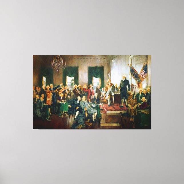 Toile Signature de la Déclaration d'indépendance des Éta (Recto)