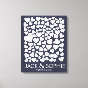 Toile signature mariage livre d'invité coeur choisir la