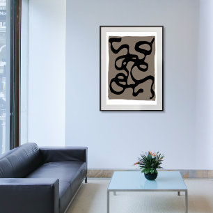 Toile Signaux éloignés : Noir Abstrait et gris