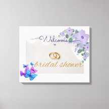 signe d'accueil romantique violet fleuri