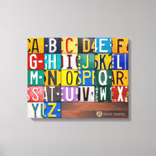 Toile Signe d'alphabet d'art de lettre de plaque
