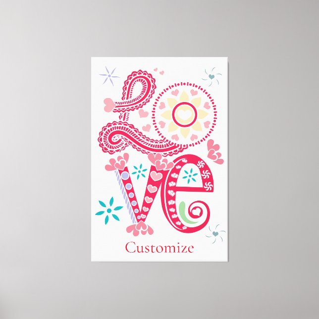 Toile Signe d'amour hippie groovy Thunder_Cove (Recto)
