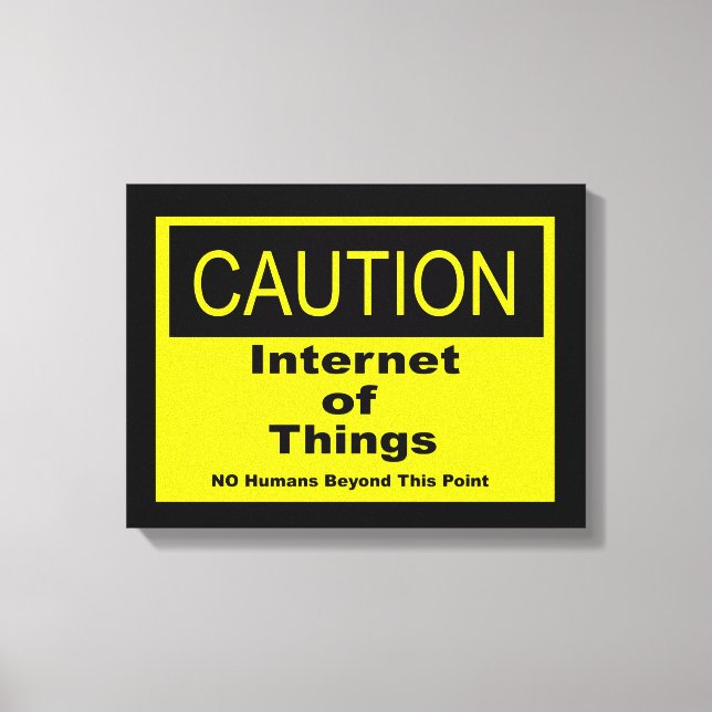 Toile Signe d'avertissement de prudence pour l'Internet  (Recto)