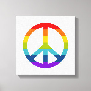 Toile Signe de paix arc-en-ciel