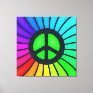 Toile Signe de paix d'arc-en-ciel