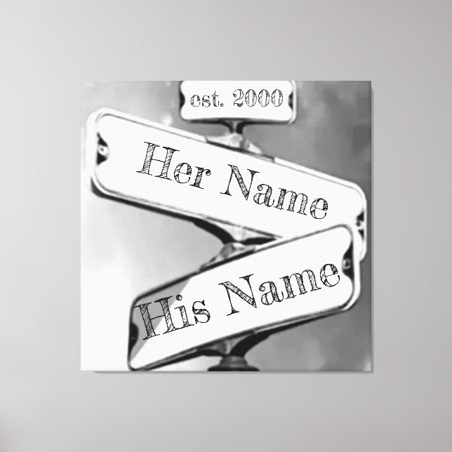 Toile Signe de rue de relation personnalisée (Recto)