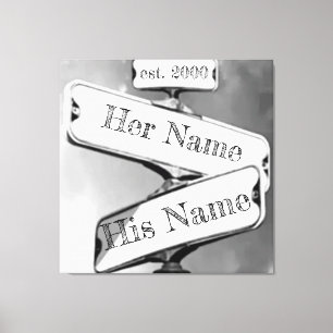 Toile Signe de rue de relation personnalisée