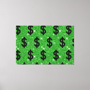 Toile Signe Dollar Noir Argent Entrepreneur Wall Street