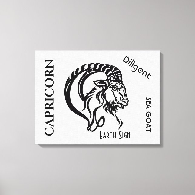 Toile Signe du zodiaque Capricorne et symbole (Recto)