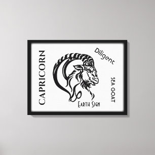 Toile Signe du zodiaque Capricorne et symbole