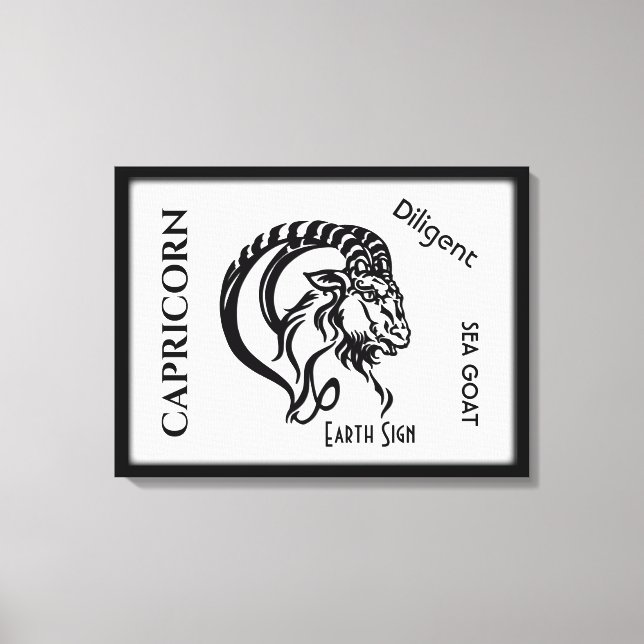 Toile Signe du zodiaque Capricorne et symbole (Recto)