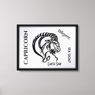 Toile Signe du zodiaque Capricorne et symbole
