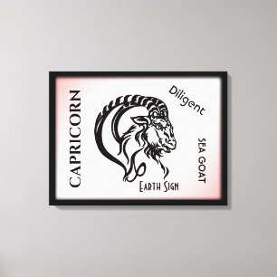 Toile Signe du zodiaque Capricorne et symbole