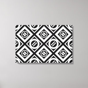 Toile SIGNE ÉGAL BLANC Motif géométrique en noir