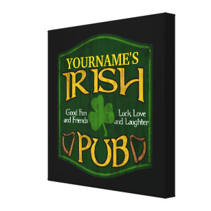 Toile Signe irlandais personnalisé de Pub