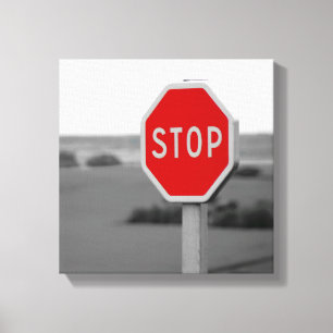 Toile SIGNE ROUTIÈRE EN ARRÊT ROUTE Minimaliste Photogra