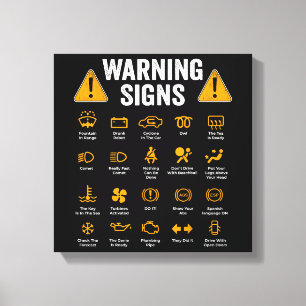 Toile Signes d'avertissement de conduite amusant 101 Aut