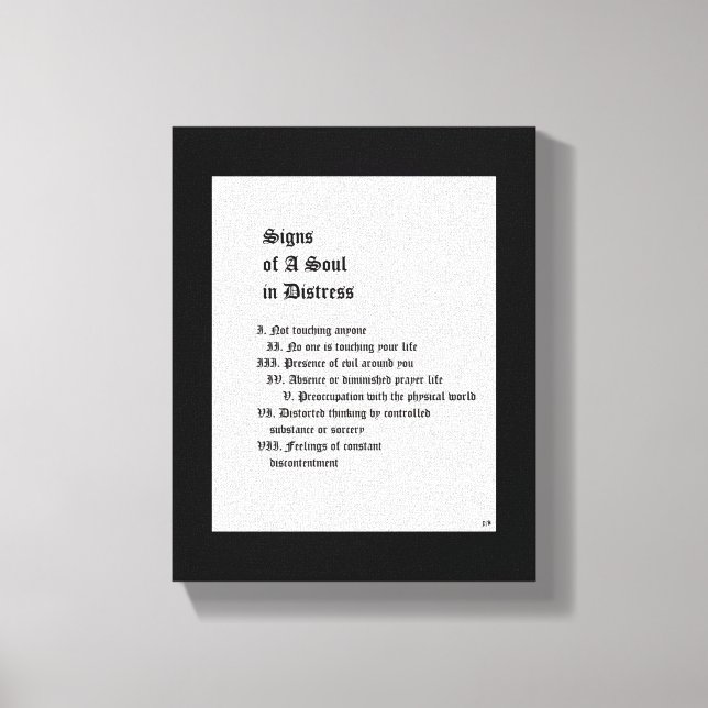 Toile Signes d'une âme en détresse (Recto)