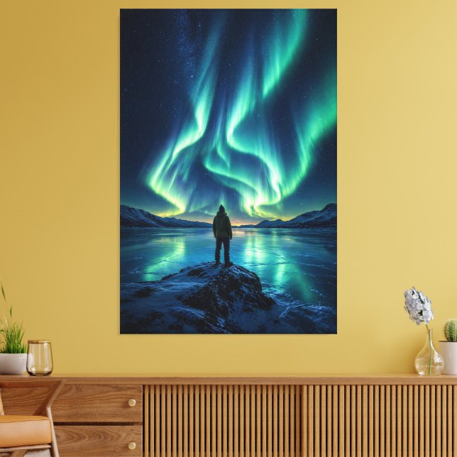 Toile Silent Awakening – Aurora Borealis Canvas Print (Insitu(Salon))