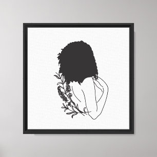 Toile Silent Bloom – Art minimaliste de silhouette fémin