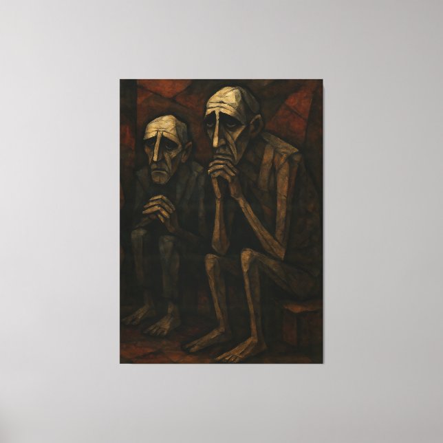 Toile Silent Companions" | Cubist & Expressionist . (Recto)