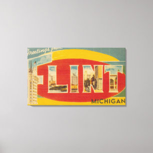 Toile Silex, lettre ScenesFlint, MI de MichiganLarge