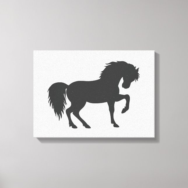 Toile Silhouette à cheval - Choisir la couleur arrière - (Recto)