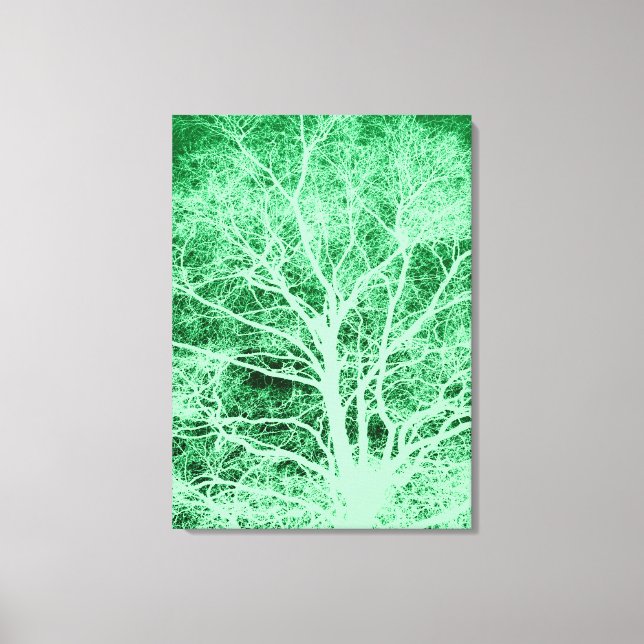 Toile Silhouette d'arbre vert (Recto)