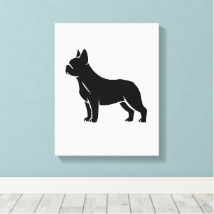 Toile silhouette de Bouledogue Français noir minim