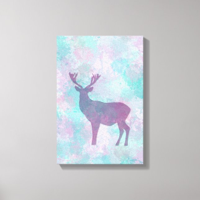 Toile Silhouette de cerf Simple abstrait Winter Mignonne (Recto)