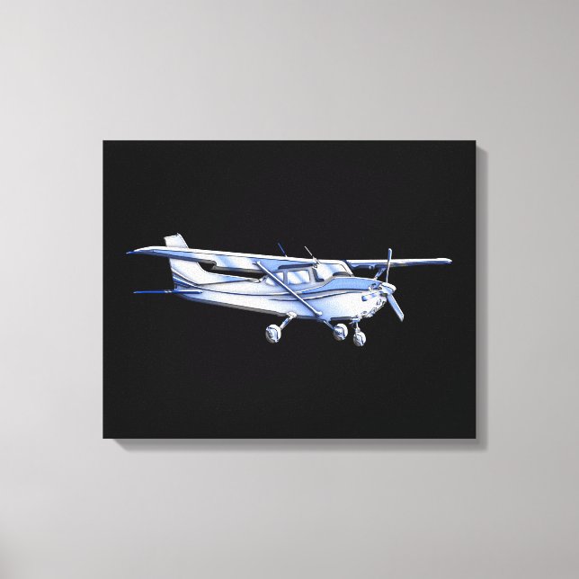 Toile Silhouette de Cessna classique de l'aéronef volant (Recto)