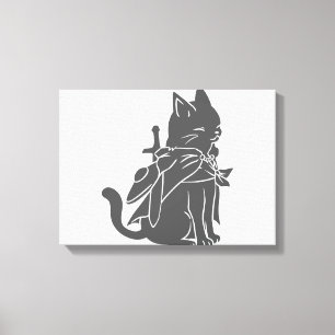 Toile Silhouette de chat guerrier - Choisir la couleur a