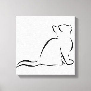 Toile Silhouette de chat noir