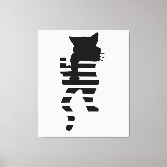 Toile Silhouette de chat noir (Recto)