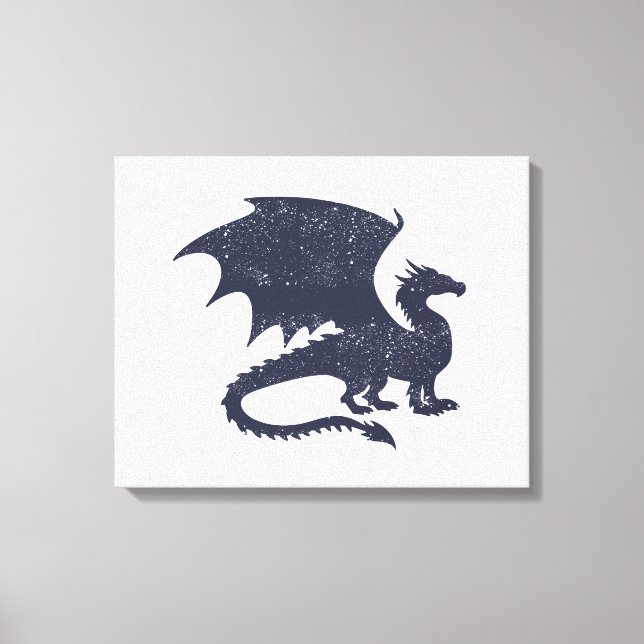 Toile Silhouette de dragon - Choisir la couleur arrière  (Recto)