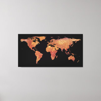 Toile Silhouette de la carte du monde - Bacon croustilla