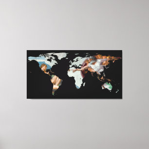 Toile Silhouette de la carte du monde - La création d'A