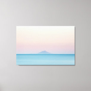Toile Silhouette de l'île à l'horizon au coucher du sole