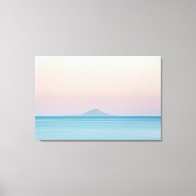 Toile Silhouette de l'île à l'horizon au coucher du sole (Recto)